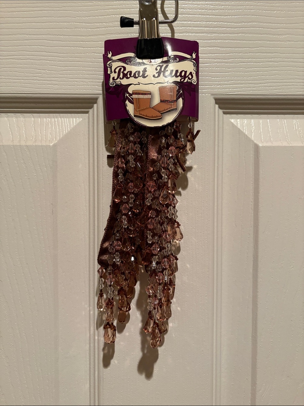 Boot Hugs Crystal Beaded Boot Cuff in Rose Brown